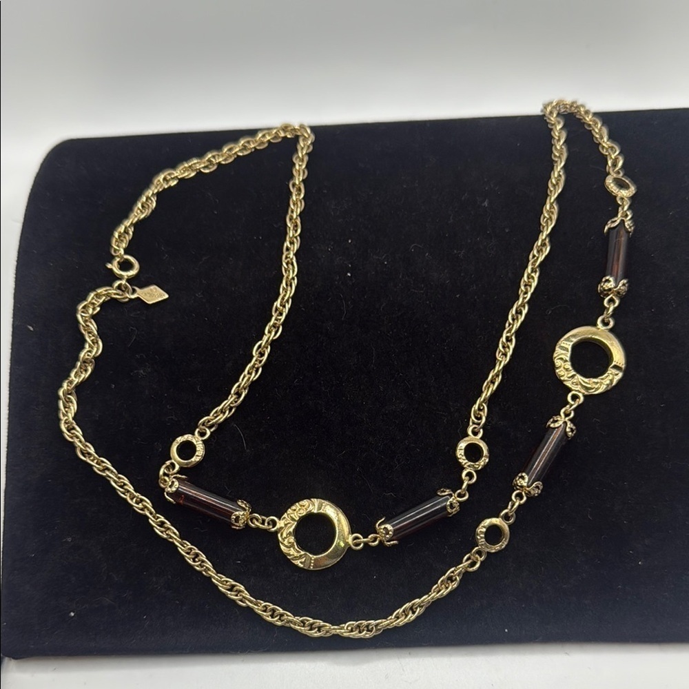 Vintage Sarah Coventry Gold Tone Long Chain Necklace 30”